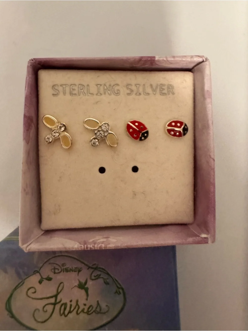 Kids Sterling Silver Ladybug Stud Earrings - Red 2 pair